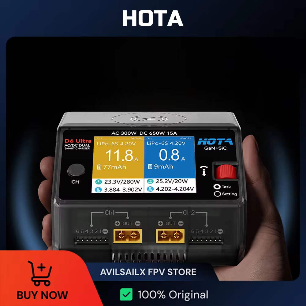 HOTA D6 Ultra GaN+SiC Dual Cha - Lipo Battery 6S ulasan dan harga