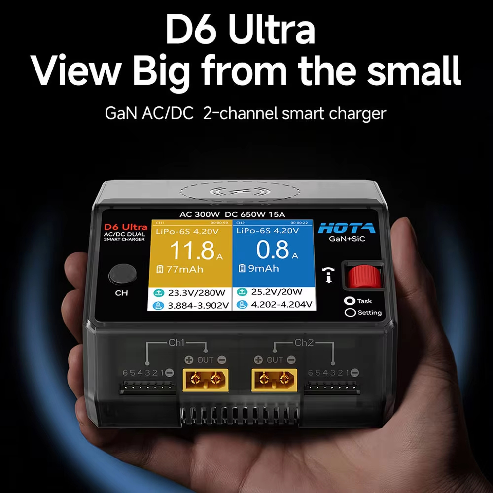 HOTA D6 Ultra GaN+SiC Dual Cha - Lipo Battery 6S ulasan dan harga