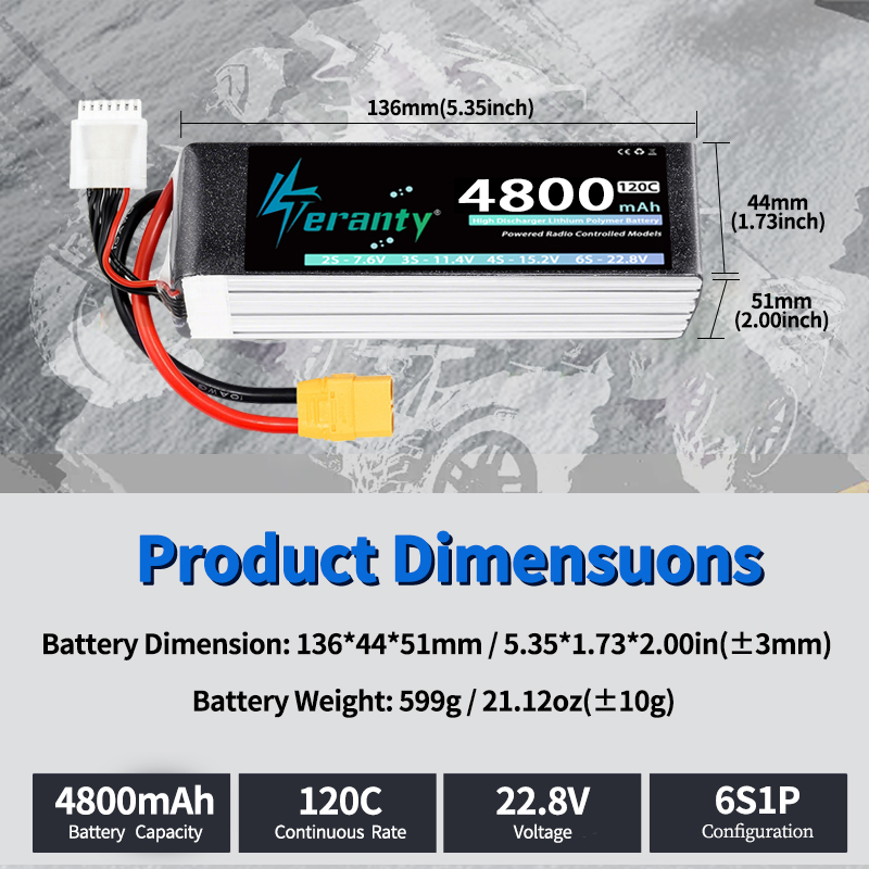 TERANTY 6S 4800mAh Lipo Batter - Lipo Battery 6S ulasan dan harga